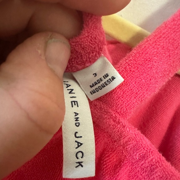 Janie & Jack Terry Romper Guava Bold size 3T - Picture 4 of 5